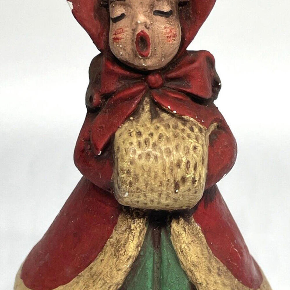Victorian Girl Christmas Caroler Holland Mold 5" Figurine‎ Ceramic Vintage